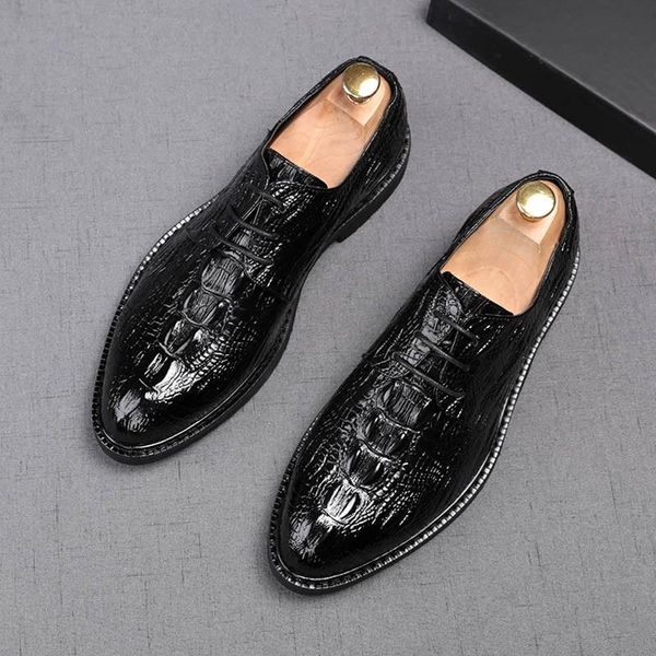 dress shoes 2021 men's luxury pointed crocodile pattern lace-up oxford male wedding homecoming zapatos hombre vestir, Black
dress shoes 2021 men's luxury pointed crocodile pattern lace-up oxford male wedding homecoming zapatos hombre vestir, Black
