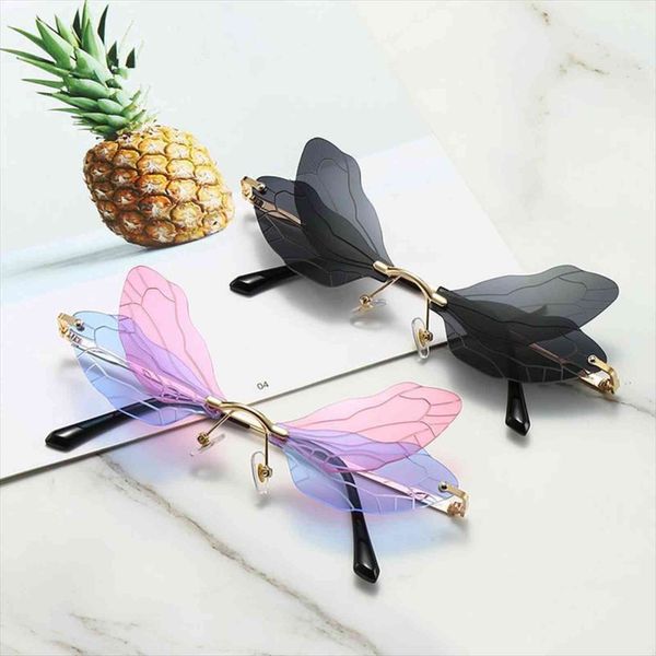 fashion dragonfly sunglasses women men brand design rimless wave eyewear trending narrow sun glasses, White;black
fashion dragonfly sunglasses women men brand design rimless wave eyewear trending narrow sun glasses, White;black