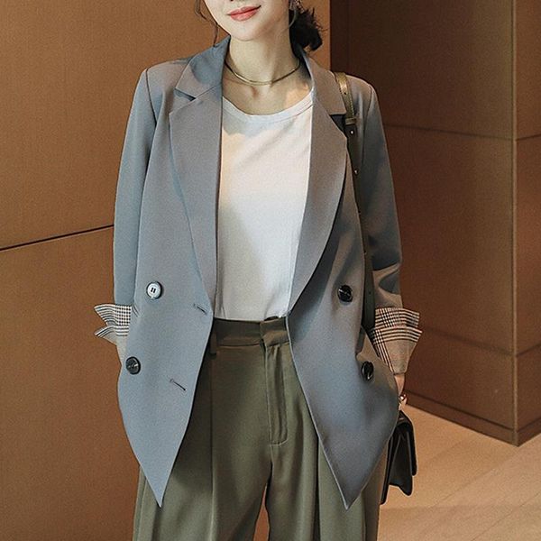 women's suits & blazers ellacey plaid suit jacket female korean spring retro casual loose lattice blazer coat vintage women, White;black
women's suits & blazers ellacey plaid suit jacket female korean spring retro casual loose lattice blazer coat vintage women, White;black
