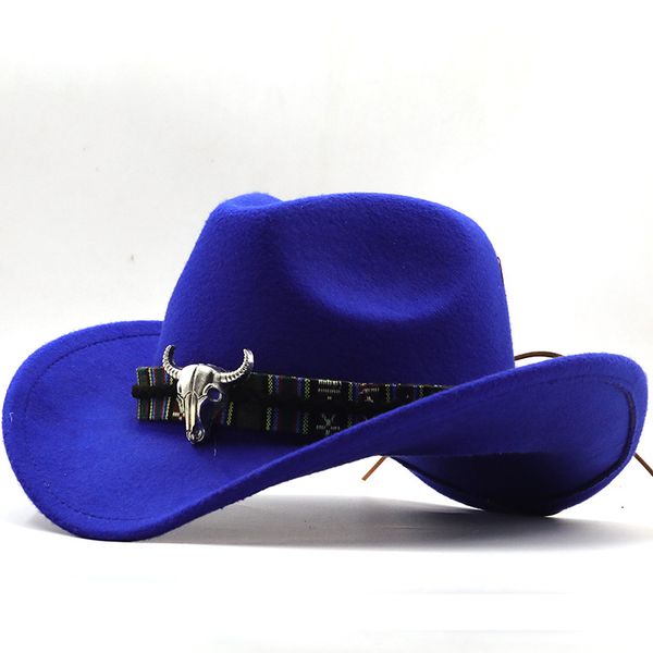 europe us cross border western cowboy hat horn woolen jazz hats men and women ethnic style big - brimmed cap, Blue;gray
europe us cross border western cowboy hat horn woolen jazz hats men and women ethnic style big - brimmed cap, Blue;gray