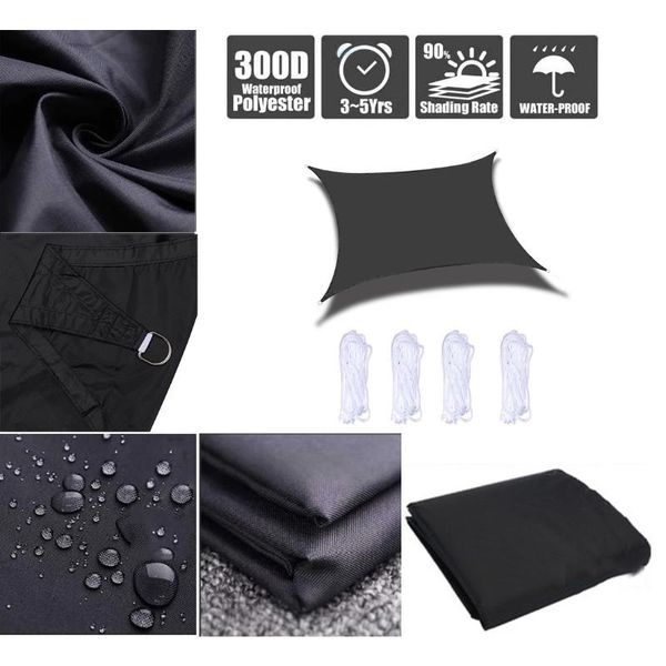 black 300d rectangle waterproof sun sunshade protection outdoor canopy garden patio pool shade sail awning camping
black 300d rectangle waterproof sun sunshade protection outdoor canopy garden patio pool shade sail awning camping