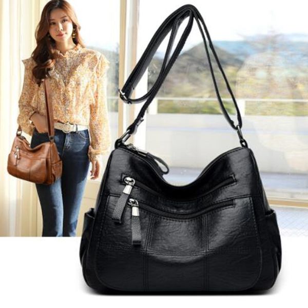 soft leather texture ladies bag casual cross-border middle-aged mother messenger shoulder fashion bag simple small square bag, Black;red
soft leather texture ladies bag casual cross-border middle-aged mother messenger shoulder fashion bag simple small square bag, Black;red