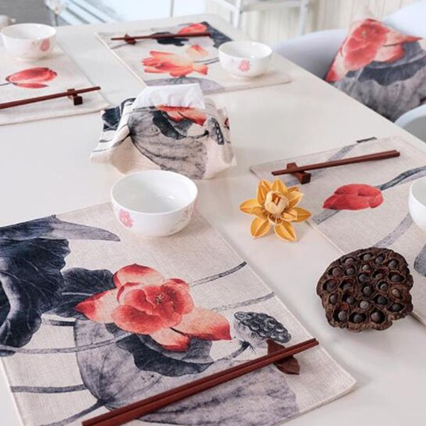 table runner chinese style customizable lotus placemat cotton linen kitchen dining mat pads cup mats
table runner chinese style customizable lotus placemat cotton linen kitchen dining mat pads cup mats