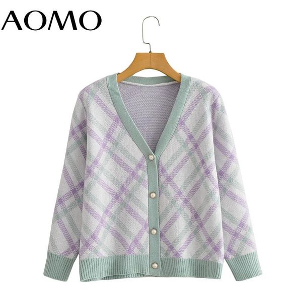 women's knits & tees aomo 2021 autumn women plaid office lady knitted cardigan sweater jumper vintage long sleeve button-up female oute, White
women's knits & tees aomo 2021 autumn women plaid office lady knitted cardigan sweater jumper vintage long sleeve button-up female oute, White