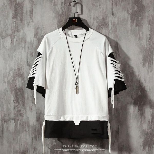 men's t-shirts streetwear t shirt men cotton short sleeve t-shirt hip hop patchwork 2021 summer mens tshirt, White;black
men's t-shirts streetwear t shirt men cotton short sleeve t-shirt hip hop patchwork 2021 summer mens tshirt, White;black
