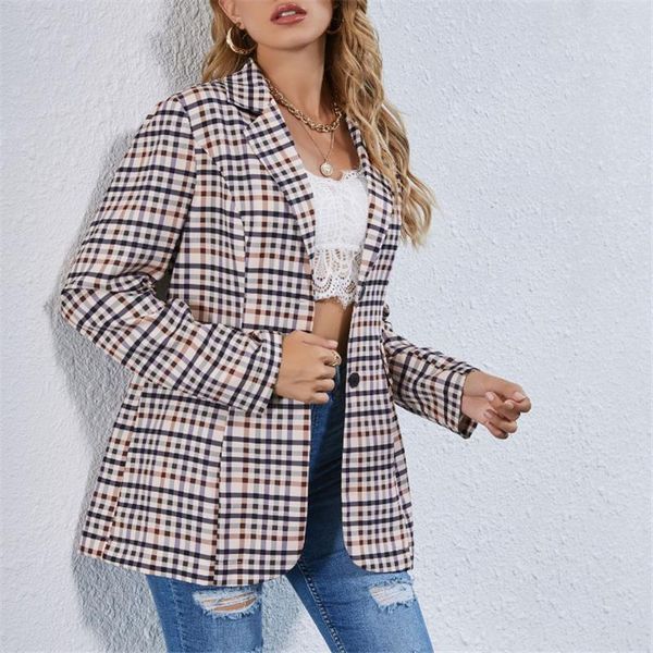 ladies plaid blazer elegance jacket professional female coat women's suits & blazers, White;black
ladies plaid blazer elegance jacket professional female coat women's suits & blazers, White;black