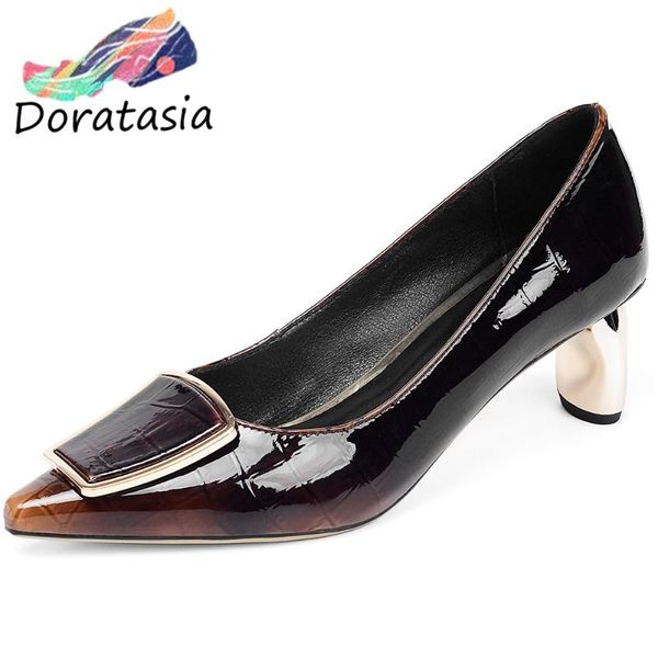 dress shoes doratasia office girl buckle pointed toe slip on high heel pumps genuine leather women patent woman, Black
dress shoes doratasia office girl buckle pointed toe slip on high heel pumps genuine leather women patent woman, Black