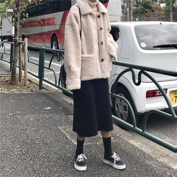 autumn and winter loose fashion all-match trend coat girl student lapel cotton jacket korean style lazy women's jackets, Black;brown
autumn and winter loose fashion all-match trend coat girl student lapel cotton jacket korean style lazy women's jackets, Black;brown