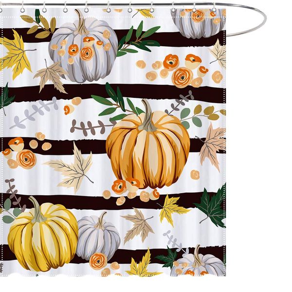 fall stripe pumpkin shower curtain autumn farmhouse bathroom decor waterproof polyester with hooks 69x70 inchs
fall stripe pumpkin shower curtain autumn farmhouse bathroom decor waterproof polyester with hooks 69x70 inchs