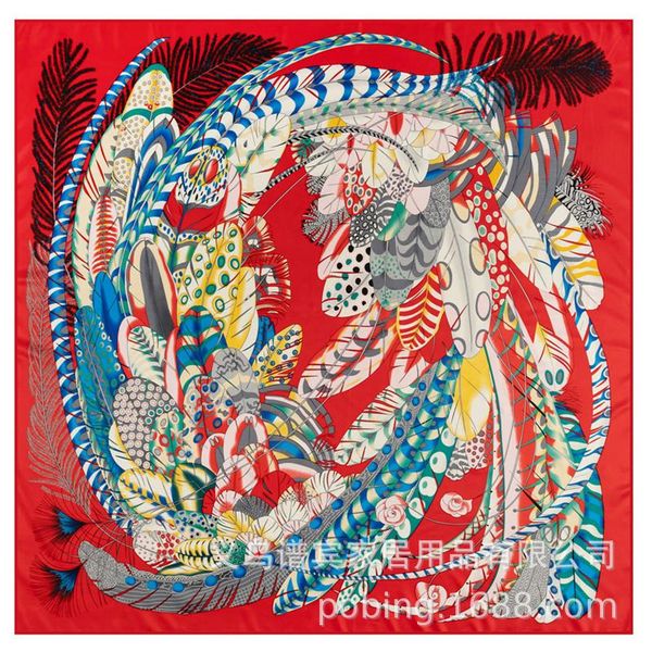 scarves 130*130 cm women twill silk square scarf feather print headband bandana fashion lady hijab designer, Blue;gray
scarves 130*130 cm women twill silk square scarf feather print headband bandana fashion lady hijab designer, Blue;gray