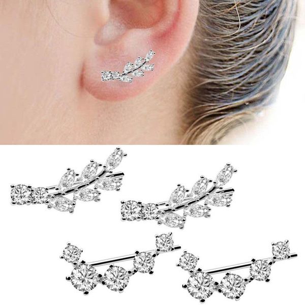 clip-on & screw back 2pcs fashion crystal clip earrings elegant leaves long stainless steel jewelry for women earring clips, Silver
clip-on & screw back 2pcs fashion crystal clip earrings elegant leaves long stainless steel jewelry for women earring clips, Silver