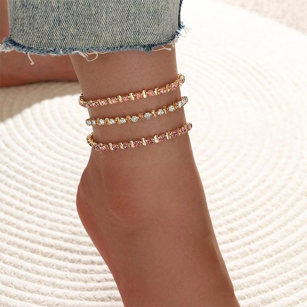 anklets 3 pcs/set exquisite women set color square crystal geometric chain gold anklet fashion birthday gift female jewelry, Red;blue
anklets 3 pcs/set exquisite women set color square crystal geometric chain gold anklet fashion birthday gift female jewelry, Red;blue