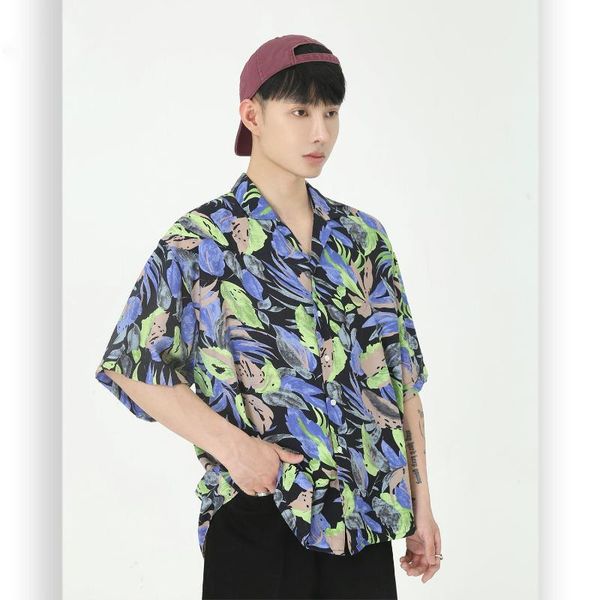 men's casual shirts male vintage beach shirt men summer korean streetwear fashion short sleeve loose printed, White;black
men's casual shirts male vintage beach shirt men summer korean streetwear fashion short sleeve loose printed, White;black