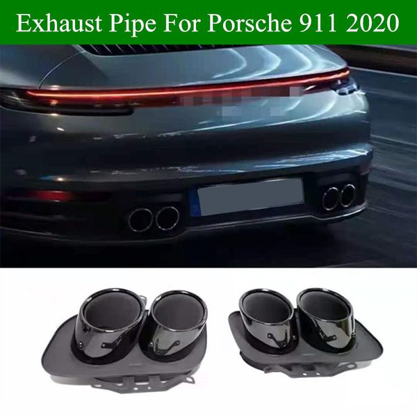 pair silver stainless steel car rear exhausts pipe for porsche carrera 911(992) double exhaust muffler tips
pair silver stainless steel car rear exhausts pipe for porsche carrera 911(992) double exhaust muffler tips