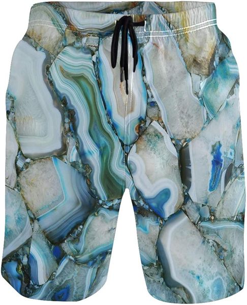 blue azure agate marble art men's swim trunks quick dry shorts with pockets, White;black
blue azure agate marble art men's swim trunks quick dry shorts with pockets, White;black