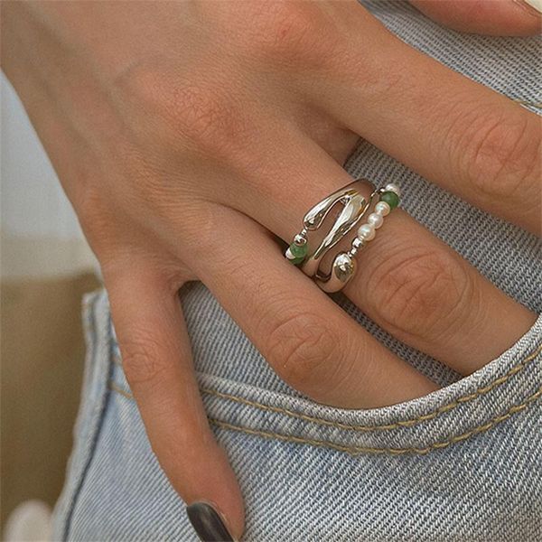 wedding rings retro geometric irregular multilayer silver color metal pearl open ring for women korean personality finger jewelry gifts, Slivery;golden
wedding rings retro geometric irregular multilayer silver color metal pearl open ring for women korean personality finger jewelry gifts, Slivery;golden