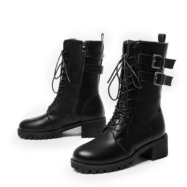 boots 2021 thick heel high-quality soft leather front lace-up side zipper english snow, Black
boots 2021 thick heel high-quality soft leather front lace-up side zipper english snow, Black
