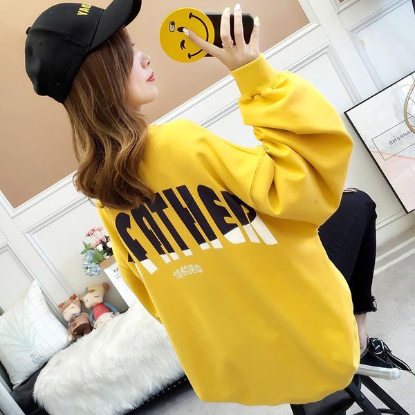 women's hoodies & sweatshirts 2021 autumn round neck large size fashion printed letters outer wear korean cotton thin section n052, Black
women's hoodies & sweatshirts 2021 autumn round neck large size fashion printed letters outer wear korean cotton thin section n052, Black