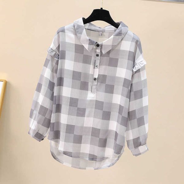 fashion women's spring autumn shirts office long sleeve elegant turn-down collar plaid df3183 210609, White
fashion women's spring autumn shirts office long sleeve elegant turn-down collar plaid df3183 210609, White