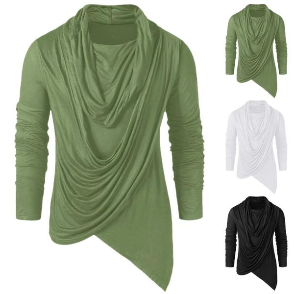 men's t-shirts men winter vintage asymmetric pile heap collar solid long sleeve shirts cotton plus size t shirt for pullover, White;black
men's t-shirts men winter vintage asymmetric pile heap collar solid long sleeve shirts cotton plus size t shirt for pullover, White;black