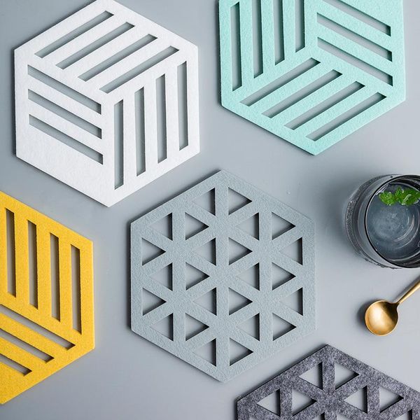 1pcs creative felt hexagon hollow cup mat soft heat insulated non slip pad home drink holder deskdecoration mats & pads 
1pcs creative felt hexagon hollow cup mat soft heat insulated non slip pad home drink holder deskdecoration mats & pads