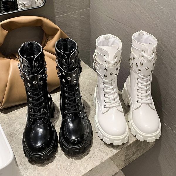 platform patent leather boots new rivet women autumn punk motorcycle boots block heel gothic platform shoes women ankle boots, Black
platform patent leather boots new rivet women autumn punk motorcycle boots block heel gothic platform shoes women ankle boots, Black