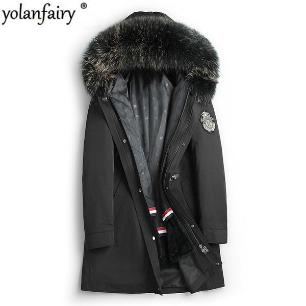 men's leather & faux real fur coat men liner raccoon collar hooded parka plus size winter jacket casaco g-18p0818 yy819, Black
men's leather & faux real fur coat men liner raccoon collar hooded parka plus size winter jacket casaco g-18p0818 yy819, Black