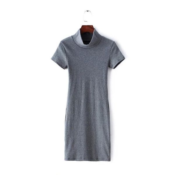 casual dresses autumn 803-20 style slim fit small high neck threaded short sleeve show thin hips super elastic dress, Black;gray
casual dresses autumn 803-20 style slim fit small high neck threaded short sleeve show thin hips super elastic dress, Black;gray
