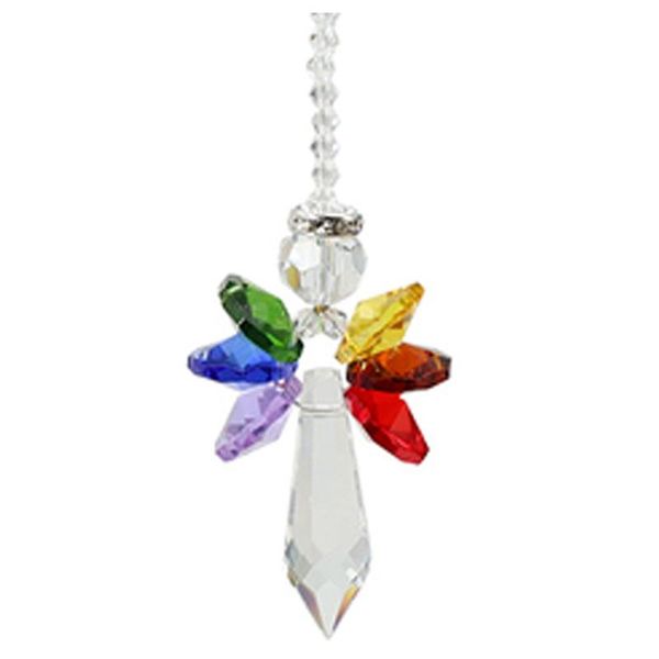 decorative objects & figurines modern rainbow crystal angel chakra suncatcher car charm pendant for auto rear view mirror hanging decor
decorative objects & figurines modern rainbow crystal angel chakra suncatcher car charm pendant for auto rear view mirror hanging decor