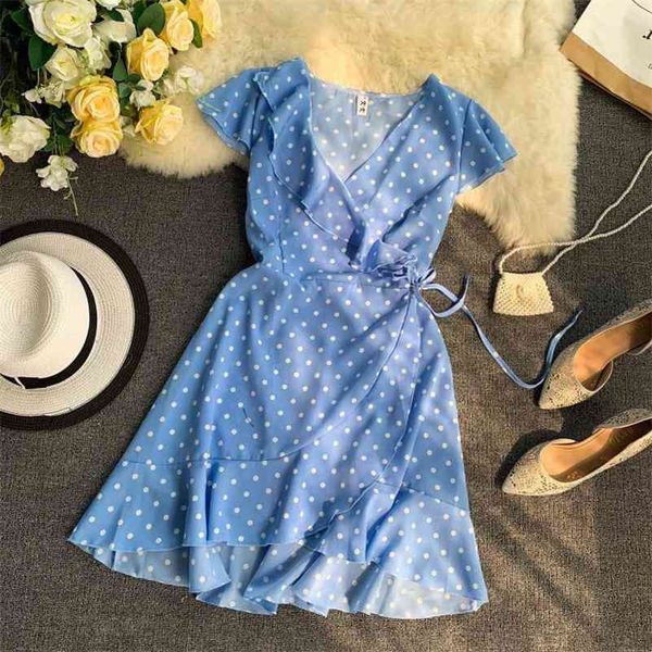 women lace up floral polka dot summer dress v neck wrap dress slim waist elegant boho ruffles beach short dress vestido 210323, Black;gray
women lace up floral polka dot summer dress v neck wrap dress slim waist elegant boho ruffles beach short dress vestido 210323, Black;gray