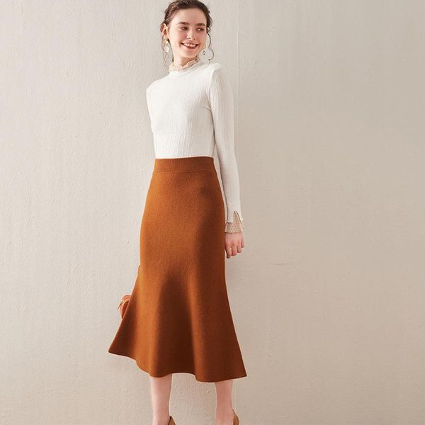 autumn/winter 100% wool knitted skirt a-line high waist full temperament versatile bottom skirts, Black
autumn/winter 100% wool knitted skirt a-line high waist full temperament versatile bottom skirts, Black