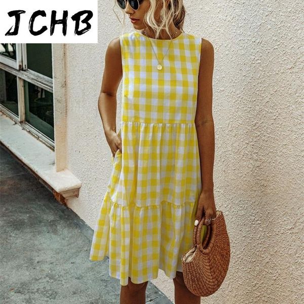 casual dresses women summer dress 2021 loose plaid print o neck sleeveless a line shirt sweet midi beach big size vestidos, Black;gray
casual dresses women summer dress 2021 loose plaid print o neck sleeveless a line shirt sweet midi beach big size vestidos, Black;gray