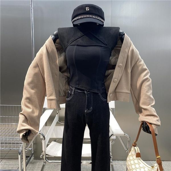 women's tanks & camis 2021 careful machine cross exposed clavicle sling vest with sleeveless inside and spice girl slit irregular o, White
women's tanks & camis 2021 careful machine cross exposed clavicle sling vest with sleeveless inside and spice girl slit irregular o, White