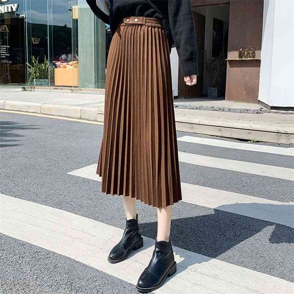 autumn& winter elastic high waist slimming thick casual all-match stretch women woolen pleated long skirt 210527, Black
autumn& winter elastic high waist slimming thick casual all-match stretch women woolen pleated long skirt 210527, Black