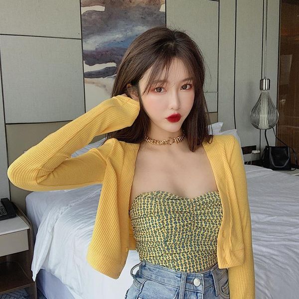 women's jackets spring autumn fashion solid crop jacket women clothes 2021 vintage slim v-neck short cardigan long sleeved jaqueta femi, Black;brown
women's jackets spring autumn fashion solid crop jacket women clothes 2021 vintage slim v-neck short cardigan long sleeved jaqueta femi, Black;brown
