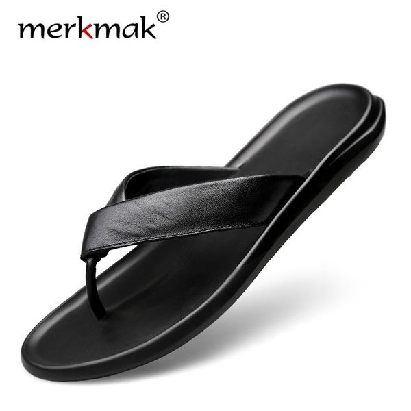 slippers merkmak 2021 summer men leather handmade flip flops comfortable breathable beach sandals classic casual flats shoes, Black
slippers merkmak 2021 summer men leather handmade flip flops comfortable breathable beach sandals classic casual flats shoes, Black