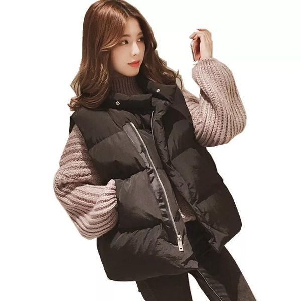 women's vests fashion loose vest thick warm winter waistcoat for women down cotton sleeveless jacket veste femme cardigan coat, Black;white
women's vests fashion loose vest thick warm winter waistcoat for women down cotton sleeveless jacket veste femme cardigan coat, Black;white