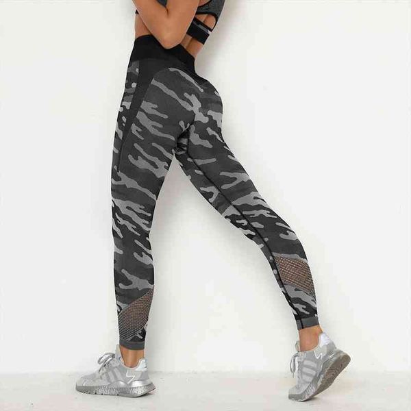 camouflage high waist slim fitness womens leggings pants push up mesh feminine workout running, Black 
camouflage high waist slim fitness womens leggings pants push up mesh feminine workout running, Black