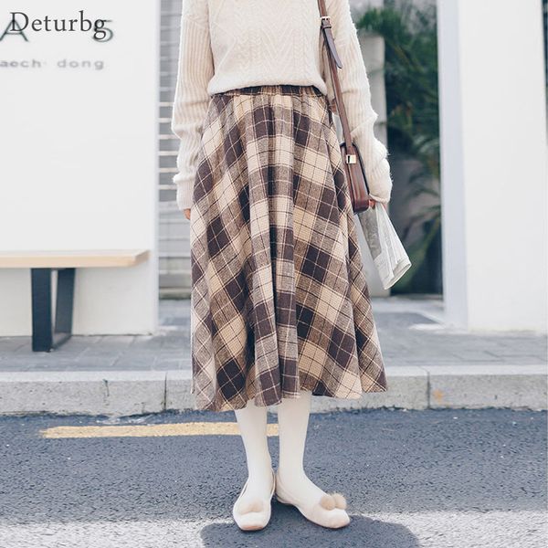 casual dresses women's vintage plaid a-line skirt korean female high waist pockets thickened woolen blends warm midi skirts winter, Black;gray
casual dresses women's vintage plaid a-line skirt korean female high waist pockets thickened woolen blends warm midi skirts winter, Black;gray