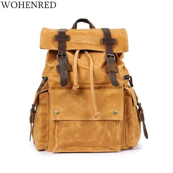 backpack wohenred brand leather canvas for men lapbag vintage big school bags waterproof luggage travel rucksack
backpack wohenred brand leather canvas for men lapbag vintage big school bags waterproof luggage travel rucksack