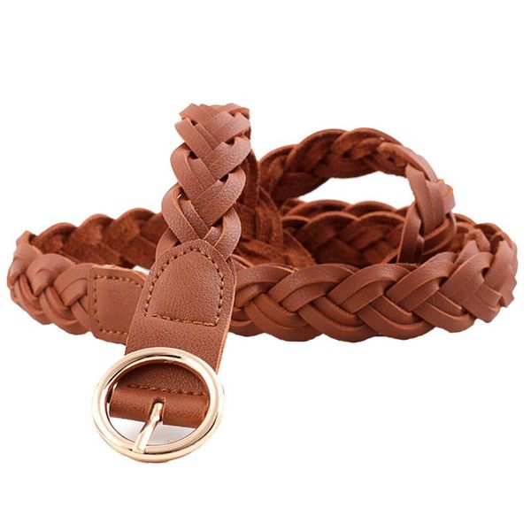 belts pu leather braided belt women dress thin golden pin round buckle waist female casual waistband, Black;brown
belts pu leather braided belt women dress thin golden pin round buckle waist female casual waistband, Black;brown
