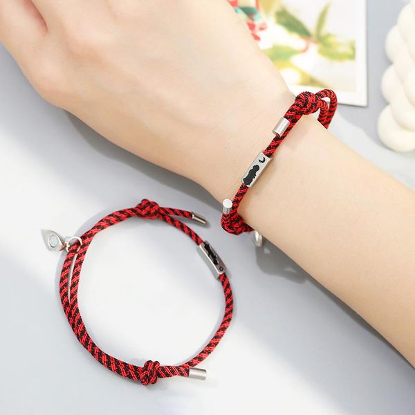 charm bracelets 2021 stainless steel heart magnet attractive couple bracelet love lovers cotton rope friendship, Golden;silver
charm bracelets 2021 stainless steel heart magnet attractive couple bracelet love lovers cotton rope friendship, Golden;silver