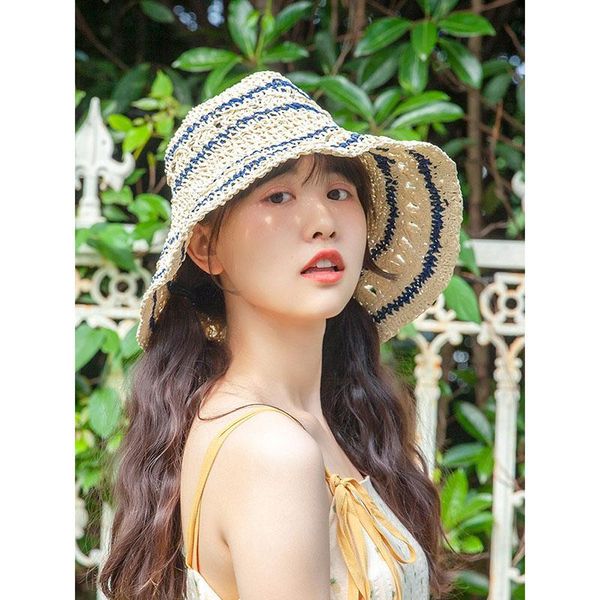 women's sea beach vacation leisure sunscreen hats for girls summer 100%raffia sun hat raffia visor temperament straw wide brim, Blue;gray
women's sea beach vacation leisure sunscreen hats for girls summer 100%raffia sun hat raffia visor temperament straw wide brim, Blue;gray