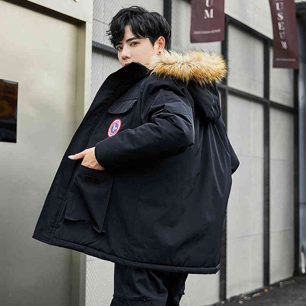 men's 2021 new goose work short thickened guochao cotton padded cloth lovers' coat pie, Black
men's 2021 new goose work short thickened guochao cotton padded cloth lovers' coat pie, Black