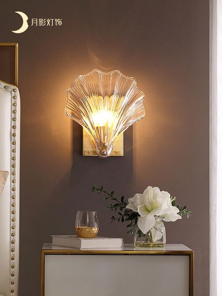 wall lamp all copper light luxury crystal simple post-modern bedroom bedside shell creative living room
wall lamp all copper light luxury crystal simple post-modern bedroom bedside shell creative living room