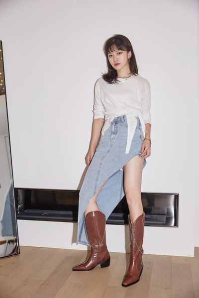 boots 2021 winter season personality handmade style retro chain, Black