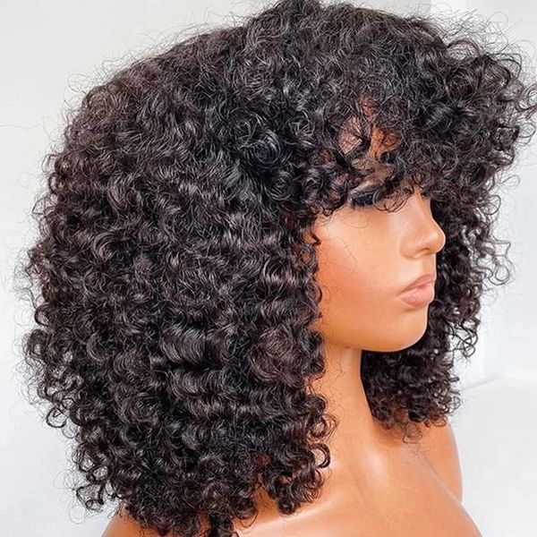 mongolia fringe wigs kinky curly full laces human hair wig with bangs bleached knot 13x6 transparent lace front remy 360 frontal silk 13x4 b, Black
mongolia fringe wigs kinky curly full laces human hair wig with bangs bleached knot 13x6 transparent lace front remy 360 frontal silk 13x4 b, Black