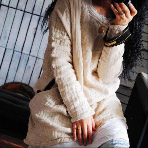 womens winter original art loose double layer flax t shirt women long irregular hem cotton linen plus size, White
womens winter original art loose double layer flax t shirt women long irregular hem cotton linen plus size, White