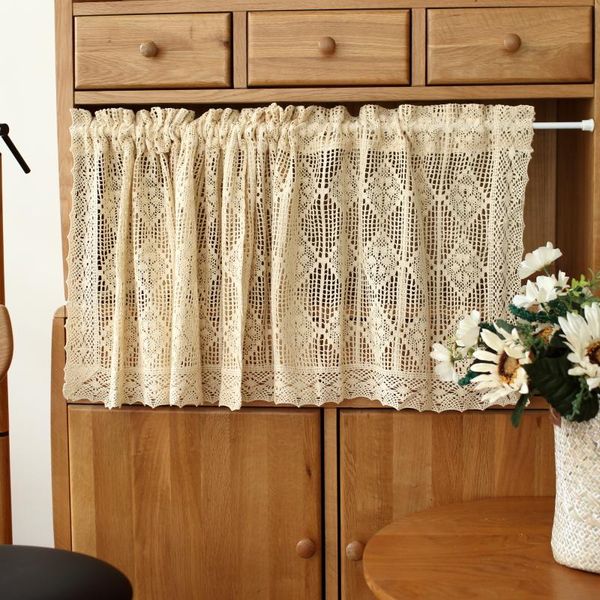 knitted lace tiers short curtains crocheted beige hollow hole floral door curtain small kitchen decroation & drapes
knitted lace tiers short curtains crocheted beige hollow hole floral door curtain small kitchen decroation & drapes