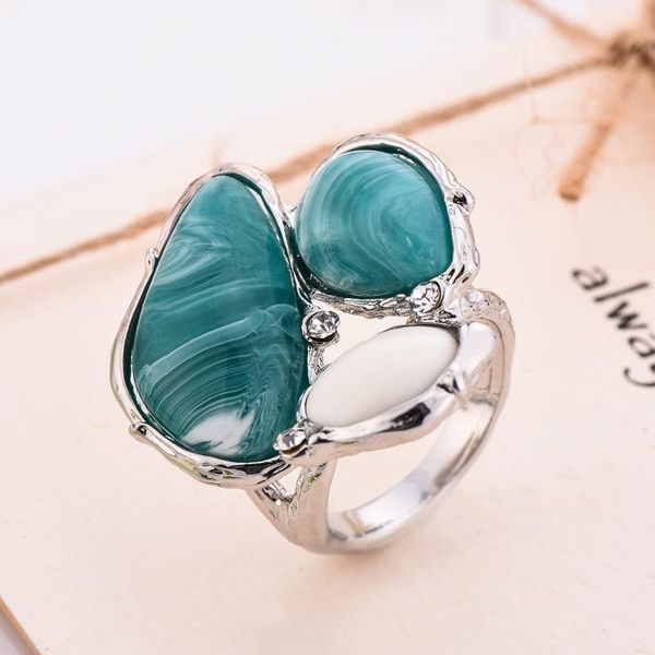 cluster rings fashion jewelry women green resin engagement wedding bridal ring accessories, Golden;silver
cluster rings fashion jewelry women green resin engagement wedding bridal ring accessories, Golden;silver